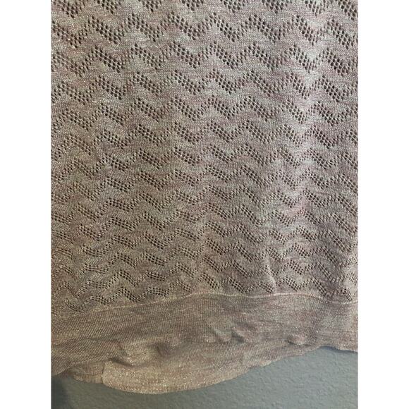 Ruff Hewn Grey Womens Sweater XL Pink Dolman Long Sleeve Cold Shoulder Sparkle - Picture 2 of 9